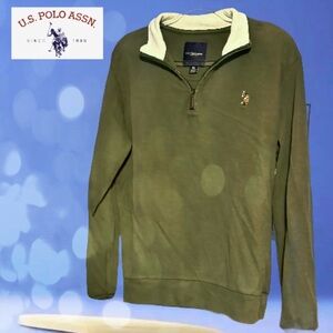 U.S. Polo Assn. Men's Olive Quarter-Zip Pullover